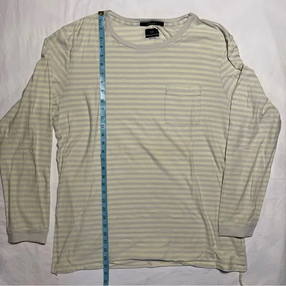 Ksubi SS17 Rock &Roll Everything Striped Long Sleeve Shirt. Cream and Gray XL - Picture 5 of 7